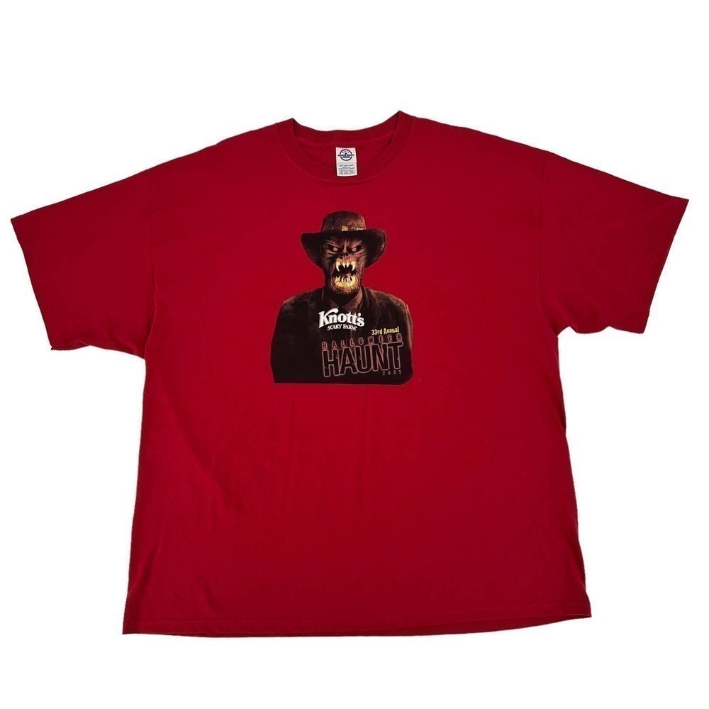 Knott’s Berry Scary Farm Red T-Shirt Large 2005 y2k Halloween Y2K Tee 2xl XXL